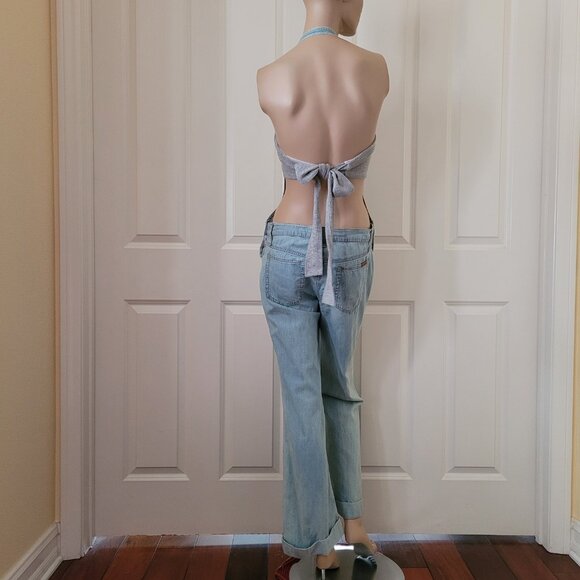 Joe's Jeans Rare Vintage Wash Wide Leg Denim Overall SZ 27 - Picture 4 of 10